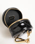 Dolce & Gabbana Black Lamb Leather DG Crystal Logo Round Coin Purse Wallet
